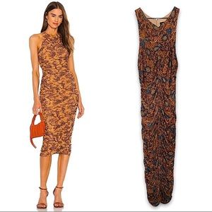 REVOLVE X HOUSE HARLOW Midi Dress
Ruched Draped Sleeveless Bodycon Floral